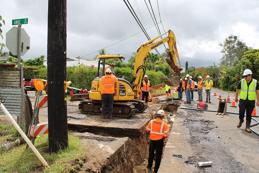 The Hanalei Water Line Improvements Project (Phase I) commenced in June 2025
