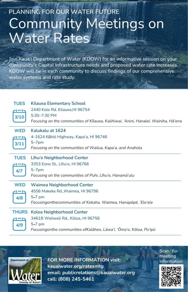 DOWʻs upcoming community meetings invitation